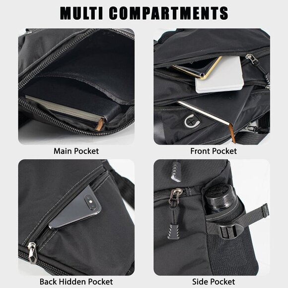 Water-Resistant Traveler's Sling Backpack with Anti-Theft Pocket and Pockets - Picture 4 of 7